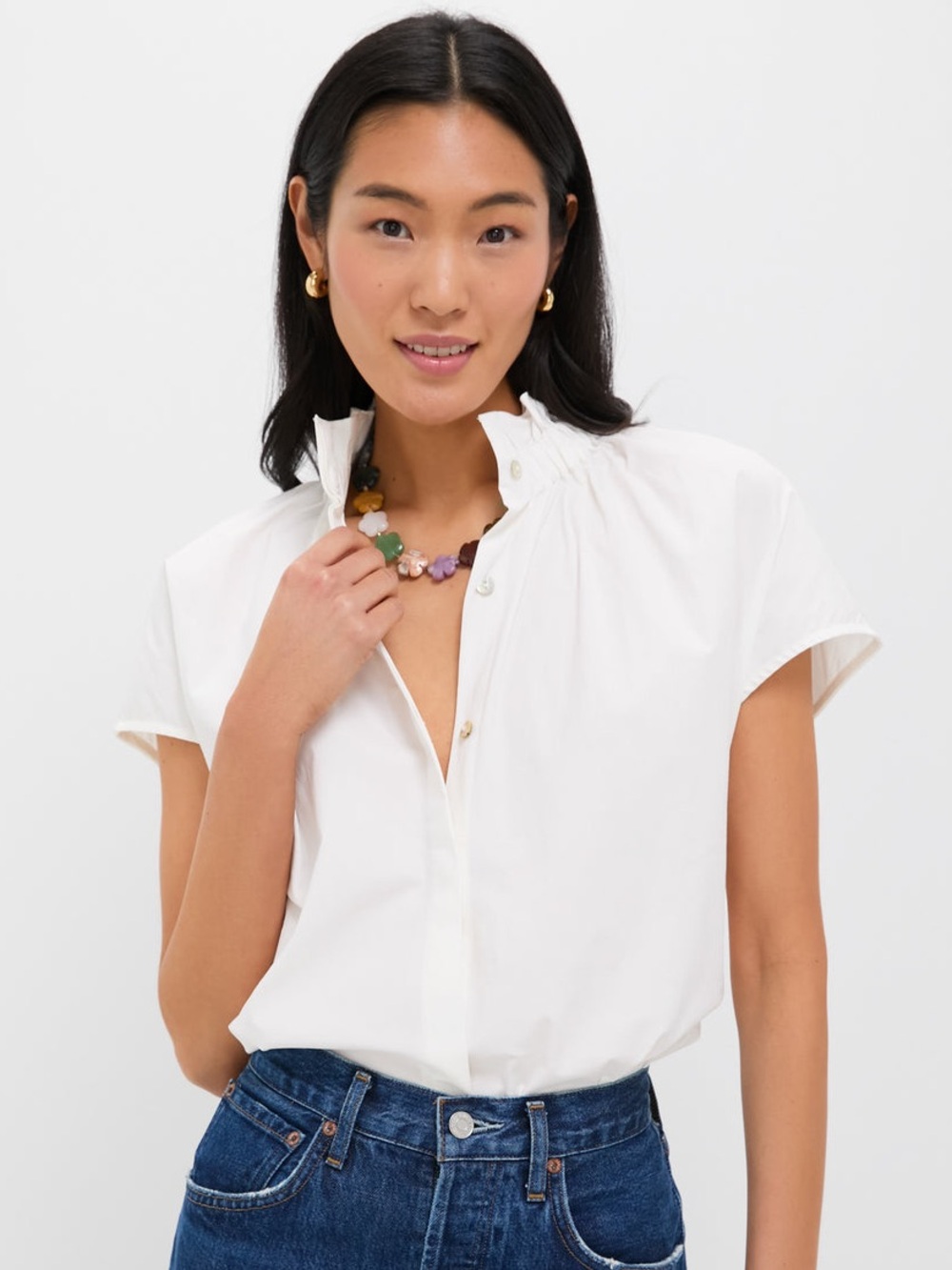 NWT. Tuckernuck. Pomander Place White Rae Blouse. Size Small.
